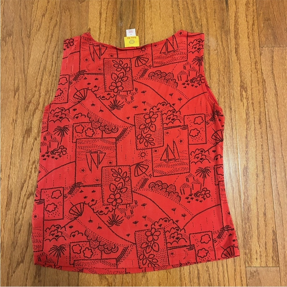 Ruby Rd. Red Sleeveless Printed Tank Top Size Medium - Picture 3 of 6